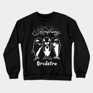 Orcastra Funny Whales Playing Music Crewneck Sweatshirt